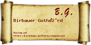 Birbauer Gothárd névjegykártya